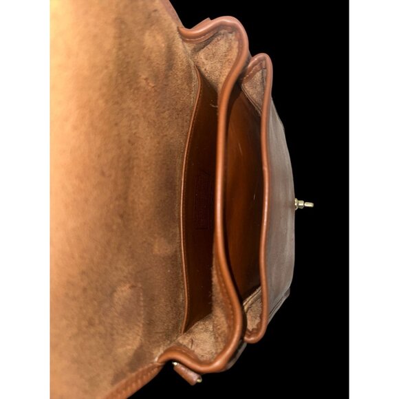 VTG Coach Station Bag 5130 British Tan Leather Brass Crossbody Satchel 90s USA - Picture 7 of 9